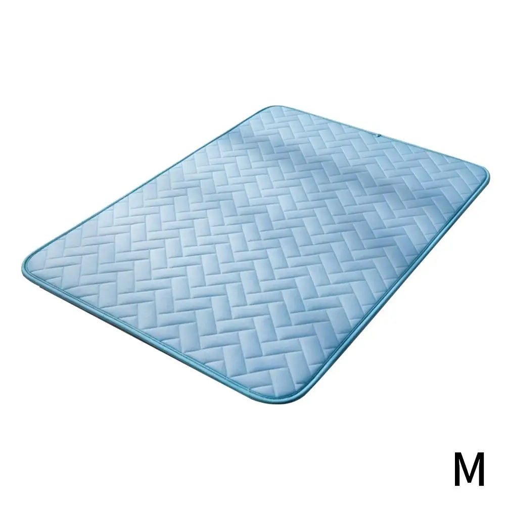 Pet Cooling Mat Ice Silk Breathable Washable Dog Cat Summer Cool Pad Bed S M L