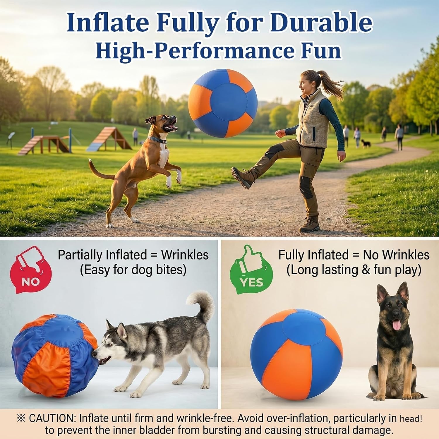 Heavy-Duty Herding Ball for Medium & Large Dogs, Perfect for Pushing & Chasing
