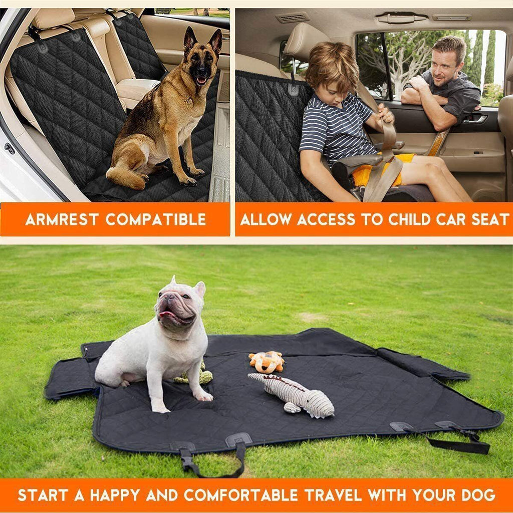 Rear Seat Cover Hammock Waterproof For Dog Pet Car Truck Black Back Mat