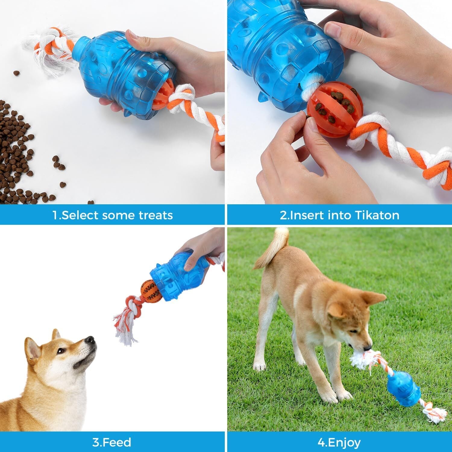 Tikaton Interactive Treat Dispensing Tough Durable Dog Puzzle Toy TrainingFeeder