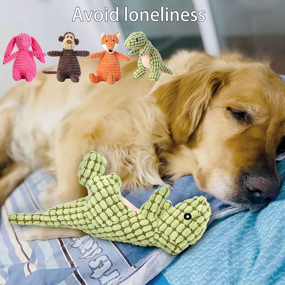 Dog Chew Toy Squeaky with Squeakers for Aggressive Chewers Durable Plush Pet Toy