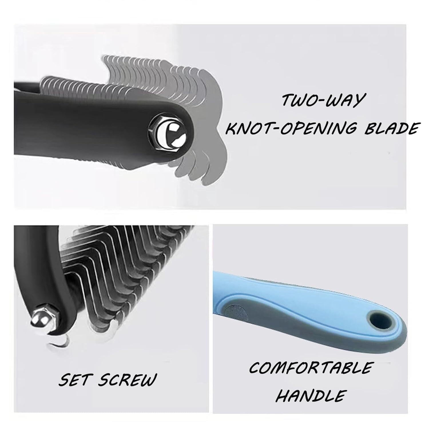 2Side Dog Brush for Shedding Dematting Pet Grooming Cat Hair Undercoat Rake Comb