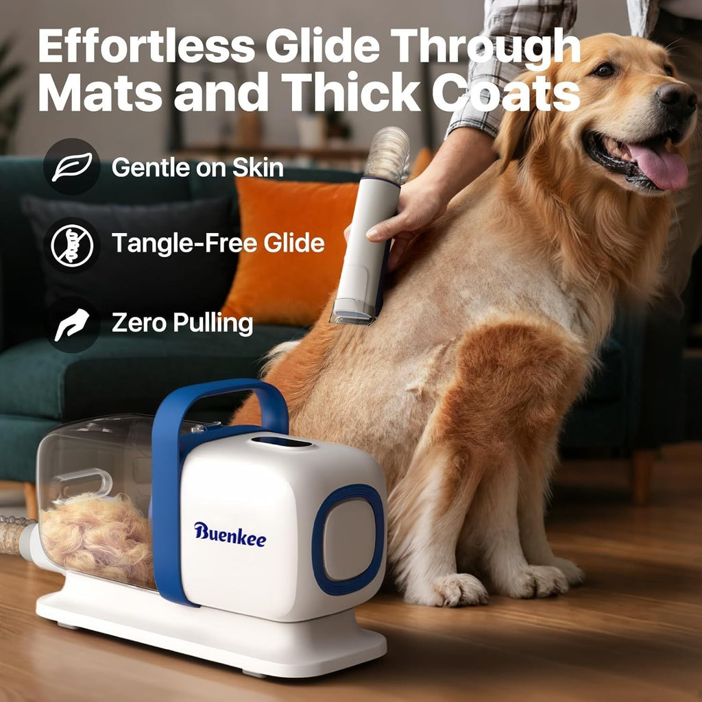Dog Grooming Kit with Vacuum, 15000Pa Pet Hair Clipper and Shedding Brush, 50dB
