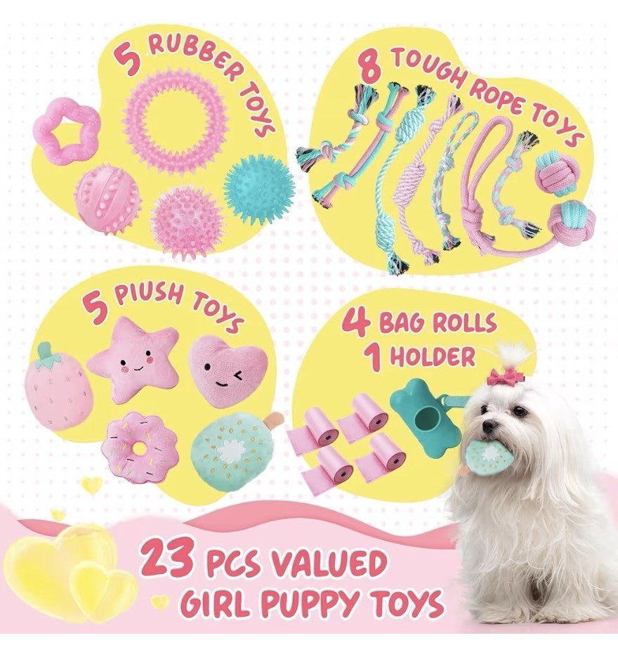 Puppy Toys for Boredom, 23 Pack Chew Toys for Teething,  Dogs