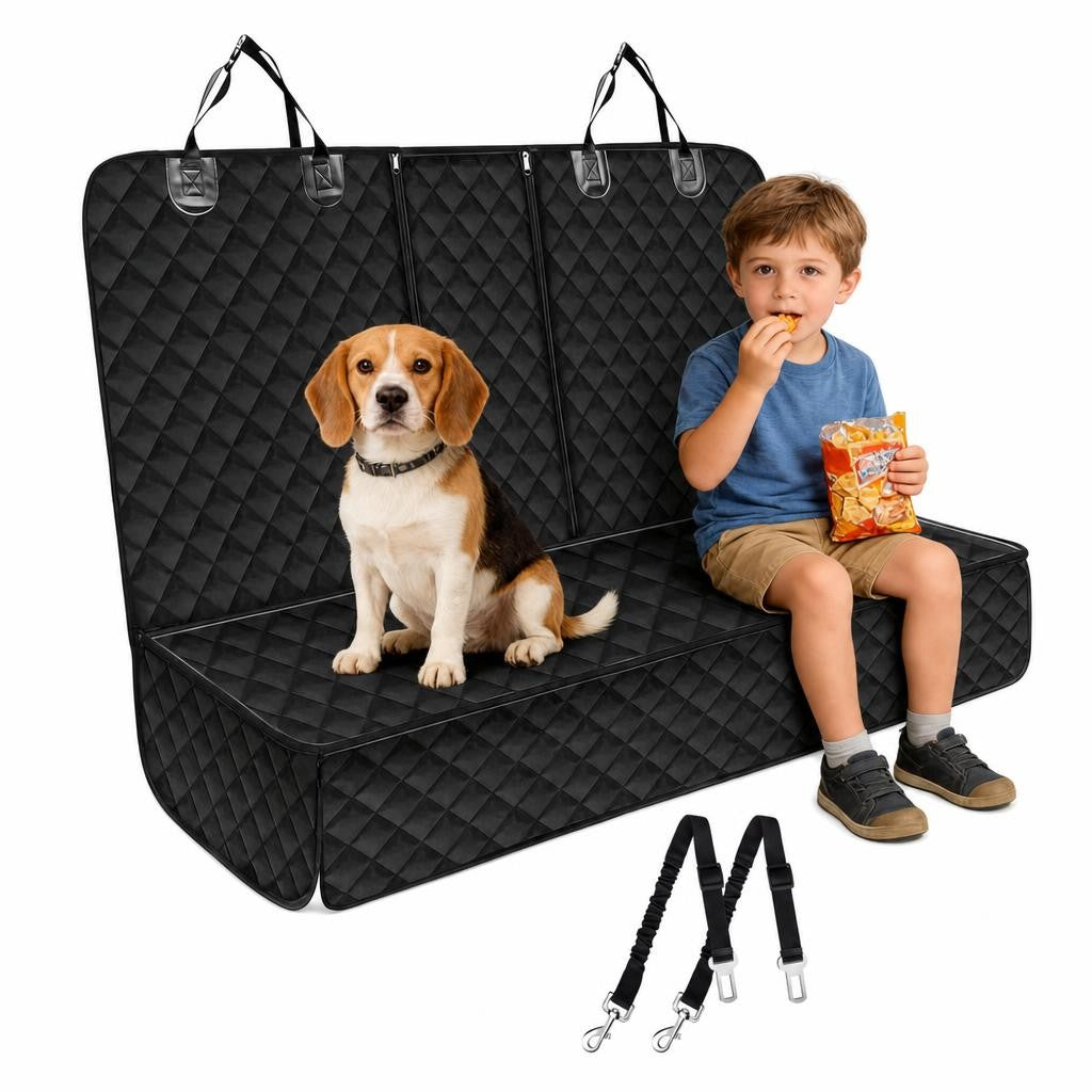 Rear Seat Cover Hammock Waterproof For Dog Pet Car Truck Black Back Mat