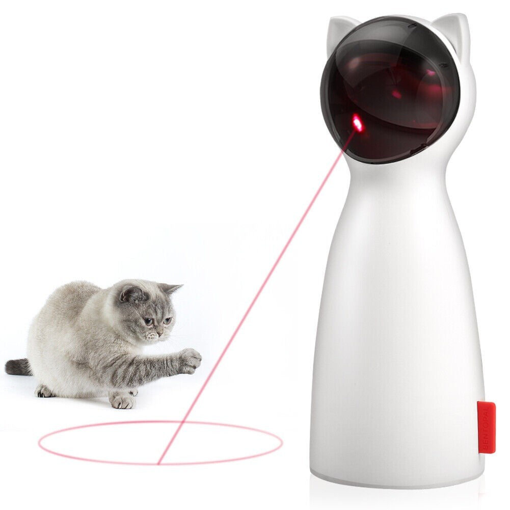 Automatic Cat Laser Toy Interactive Cat Toys for Indoor Cats/Kitty/Dogs white