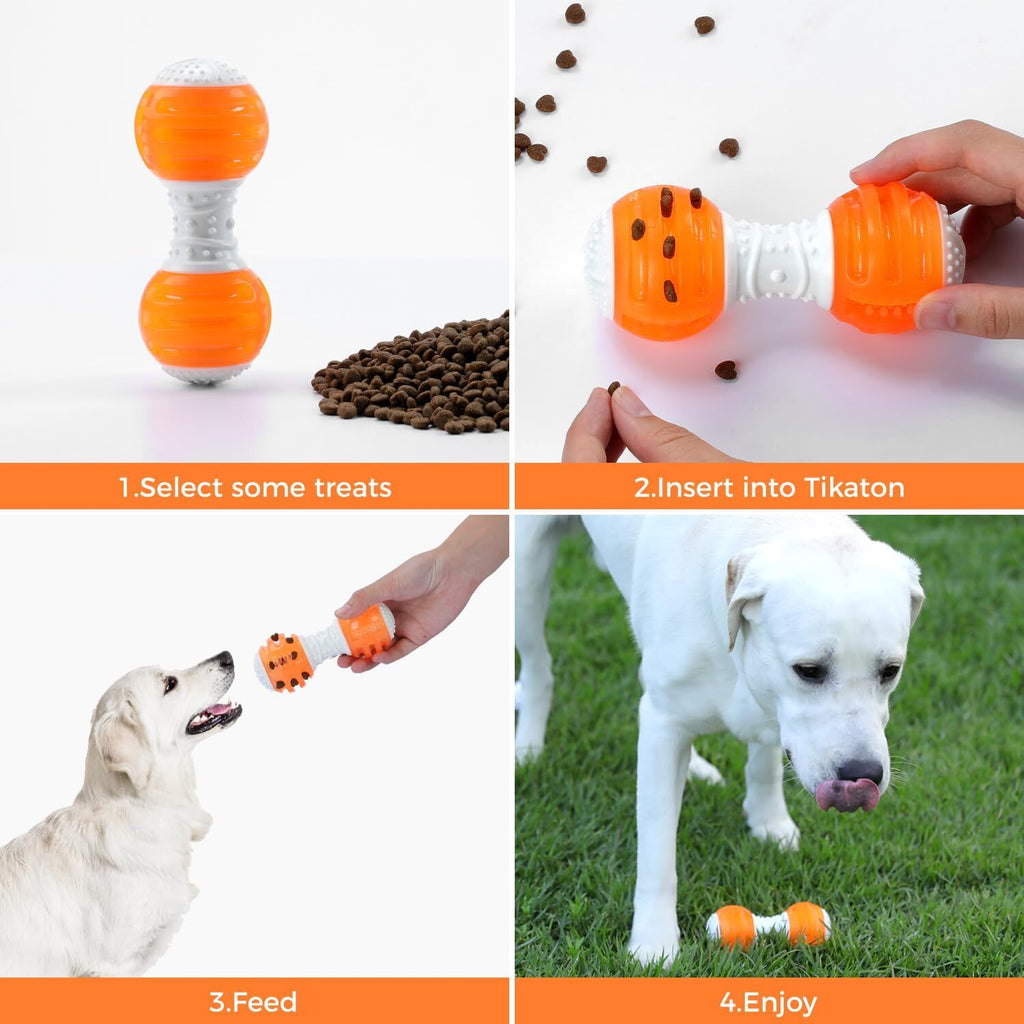 Tikaton Interactive Treat Dispensing Tough Durable Dog Puzzle Toy TrainingFeeder