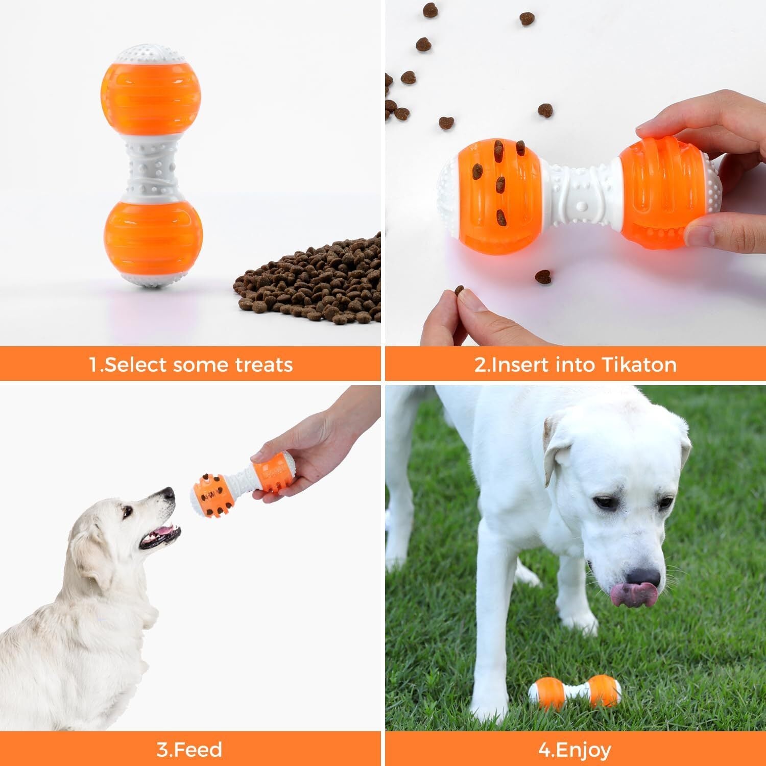 Tikaton Interactive Treat Dispensing Tough Durable Dog Puzzle Toy TrainingFeeder