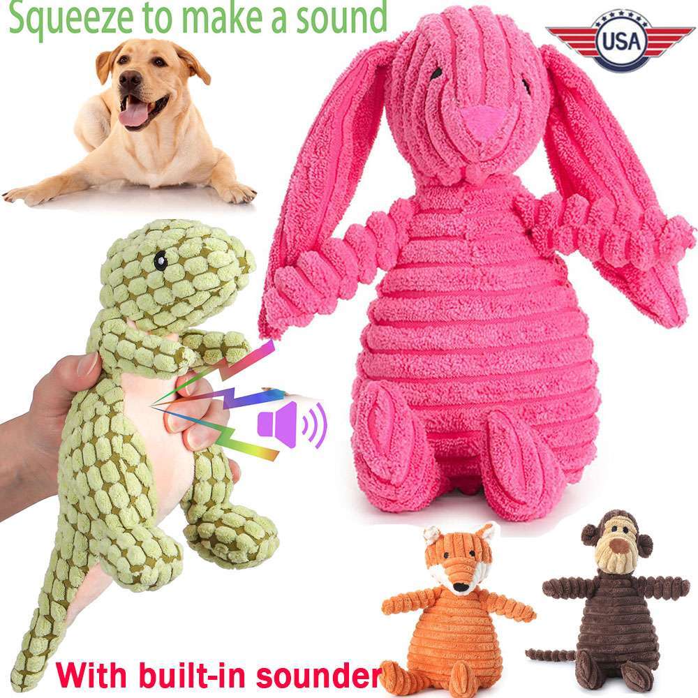 Dog Chew Toy Squeaky with Squeakers for Aggressive Chewers Durable Plush Pet Toy
