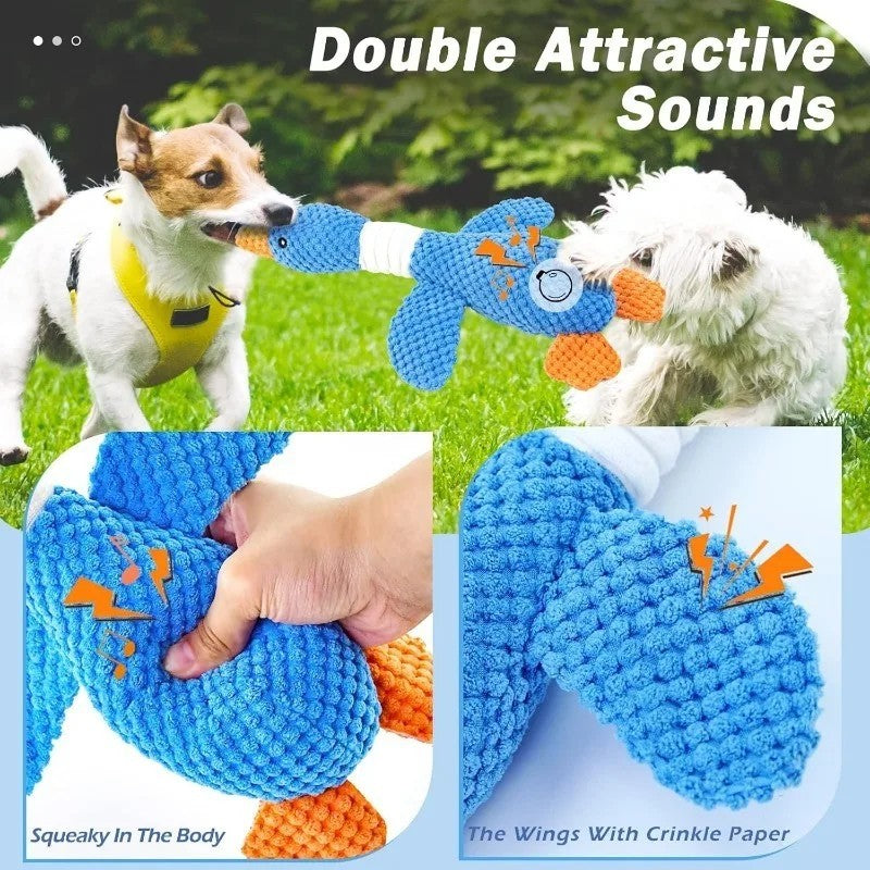 Indestructible Dog Toys for Aggressive Chewers Squeaky Plush Duck Pet Chew Toy