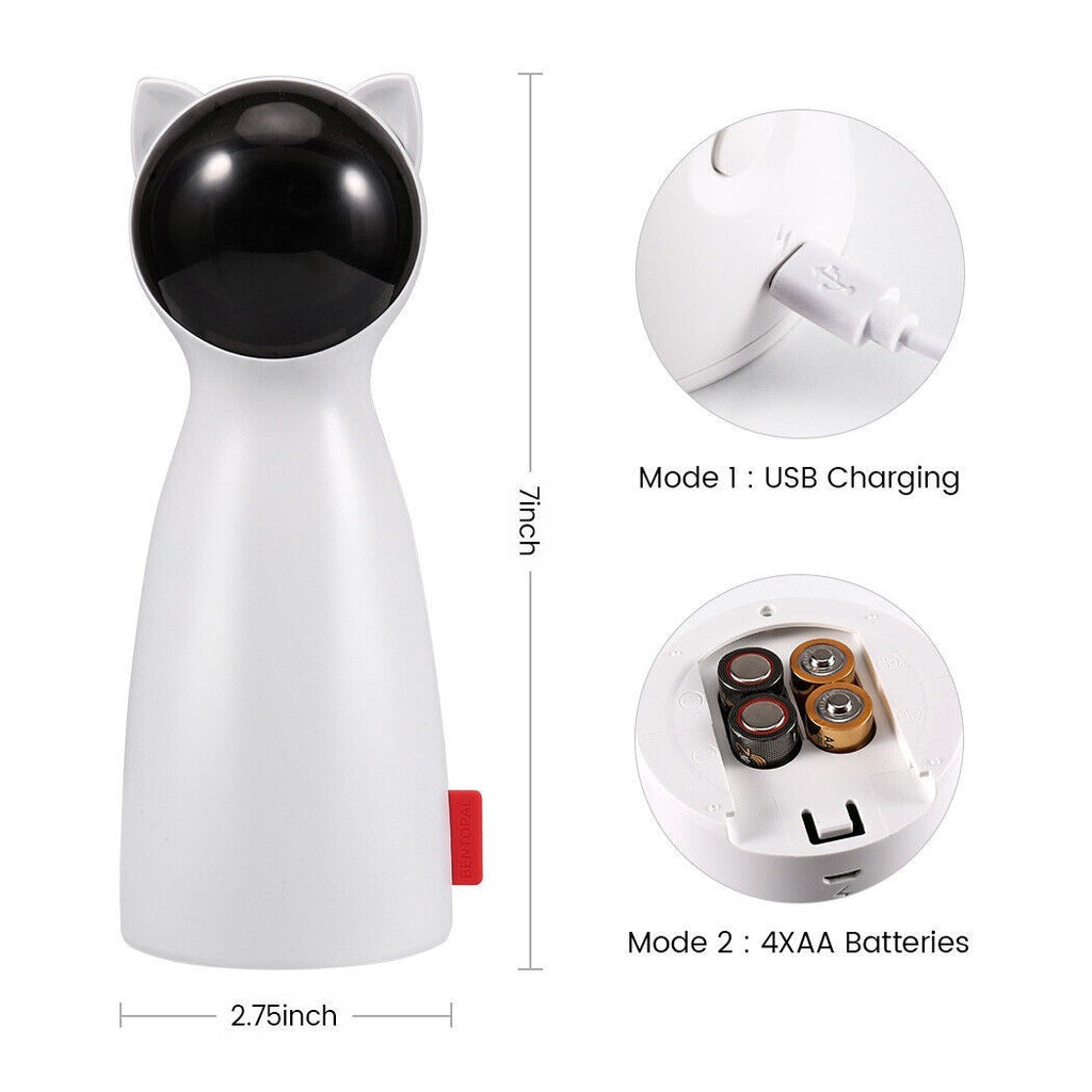 Automatic Cat Laser Toy Interactive Cat Toys for Indoor Cats/Kitty/Dogs white