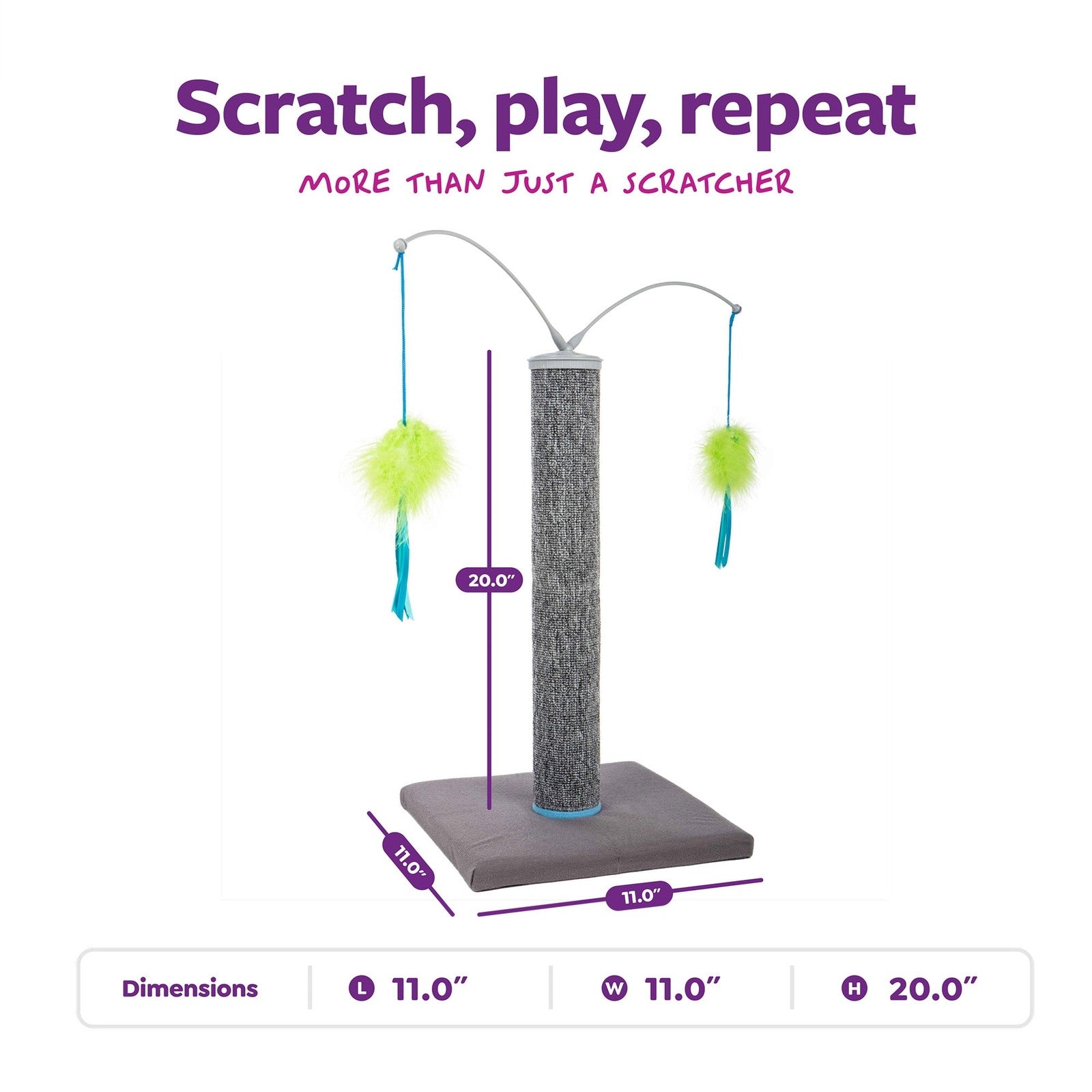 SmartyKat Scratch 'N Spin Cat Toy, Carpet Scratching Post, Interactive Spinning