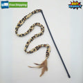 Cat Teaser Wand Indoor Interactive Kitten Fun Toy Teaser Exercise Feather Wand