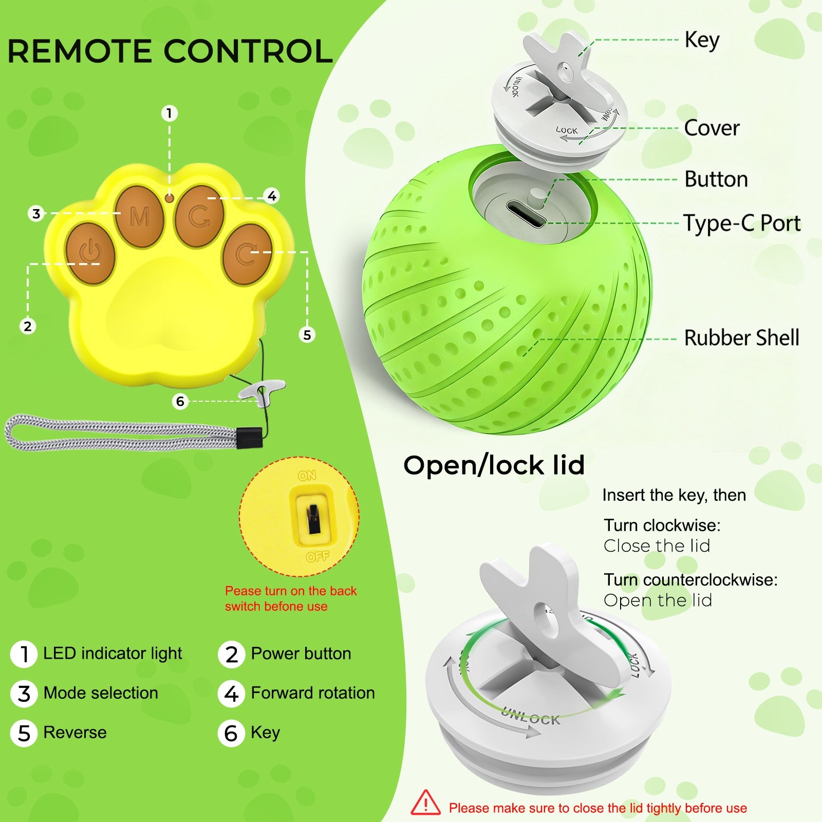 Remote-Controlled Interactive Dog Ball Toy: Silent Motion-Activated