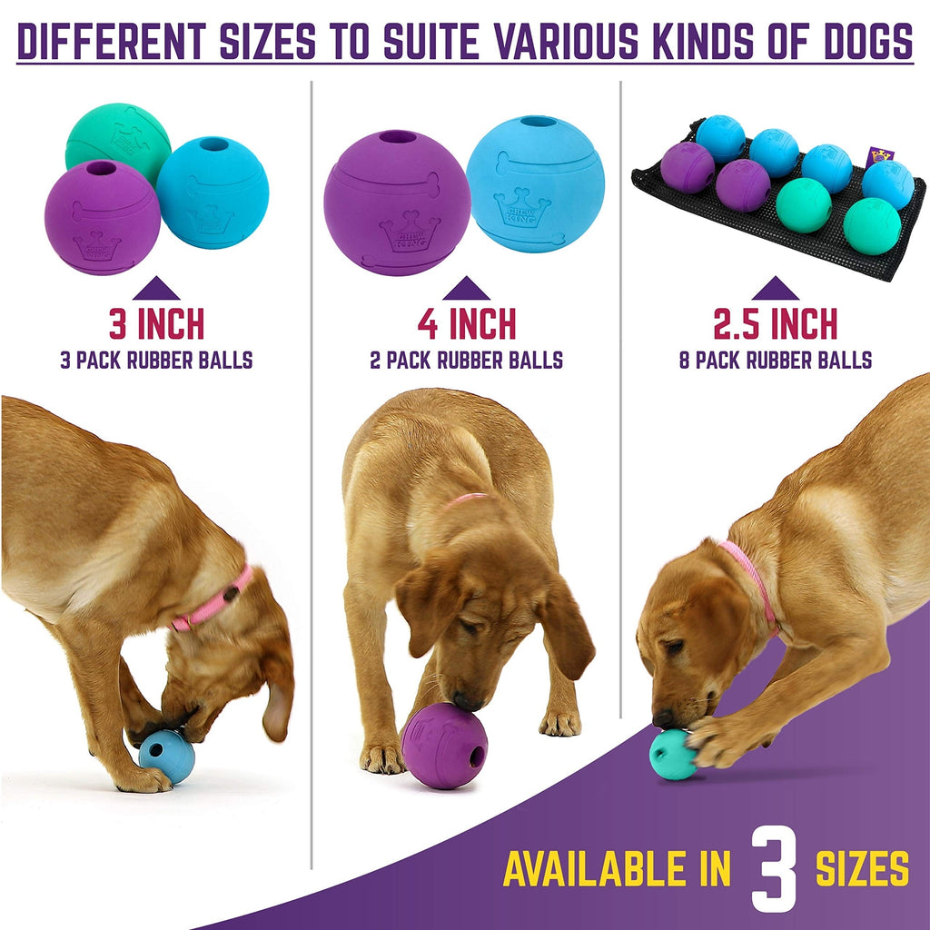 Chew King Fetch Balls Extremely Durable Natural Rubber Toy 3 inch Balls (CM-0...