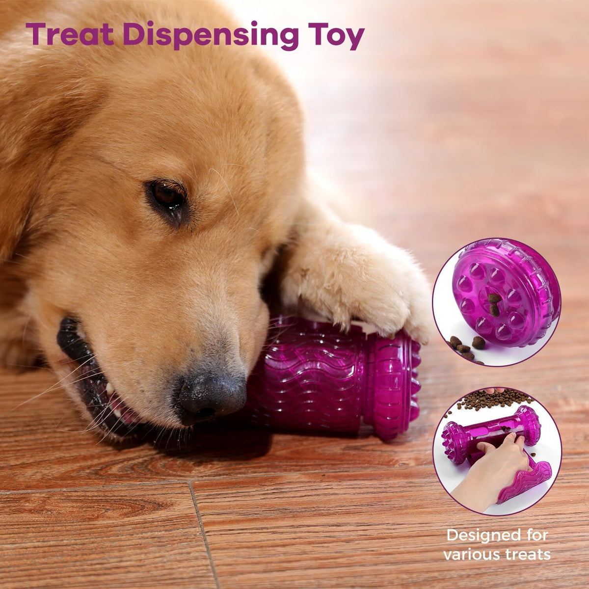 Tikaton Interactive Treat Dispensing Tough Durable Dog Puzzle Toy TrainingFeeder