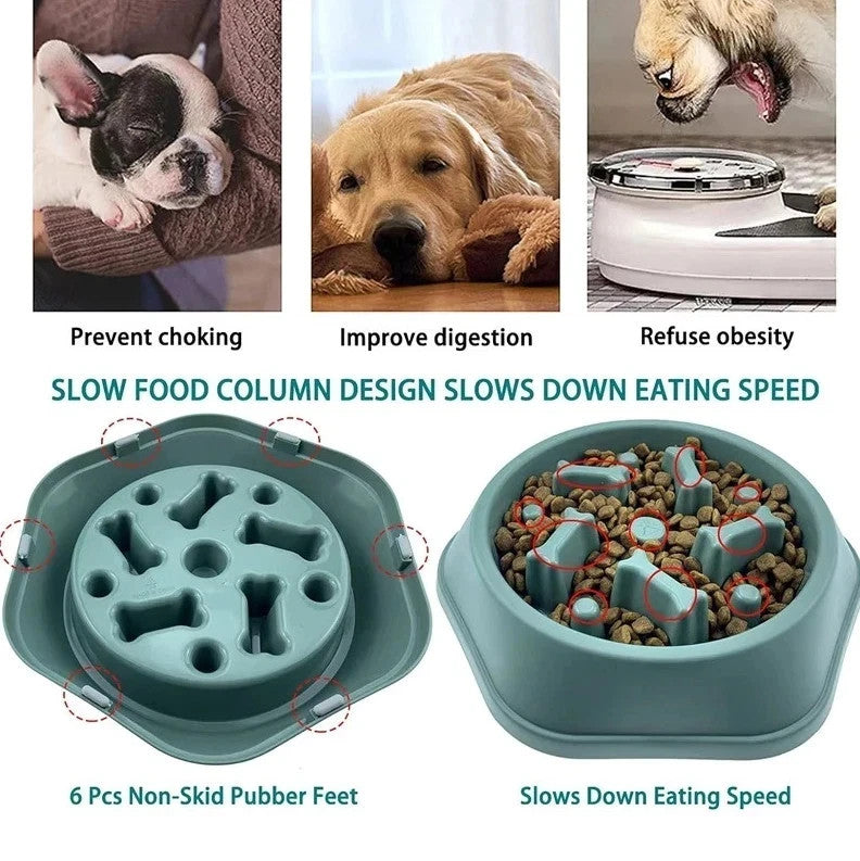 1 pc Slow Feeder Dog Bowl Anti-Slip Puzzle Dish for Small Medium Dogs**