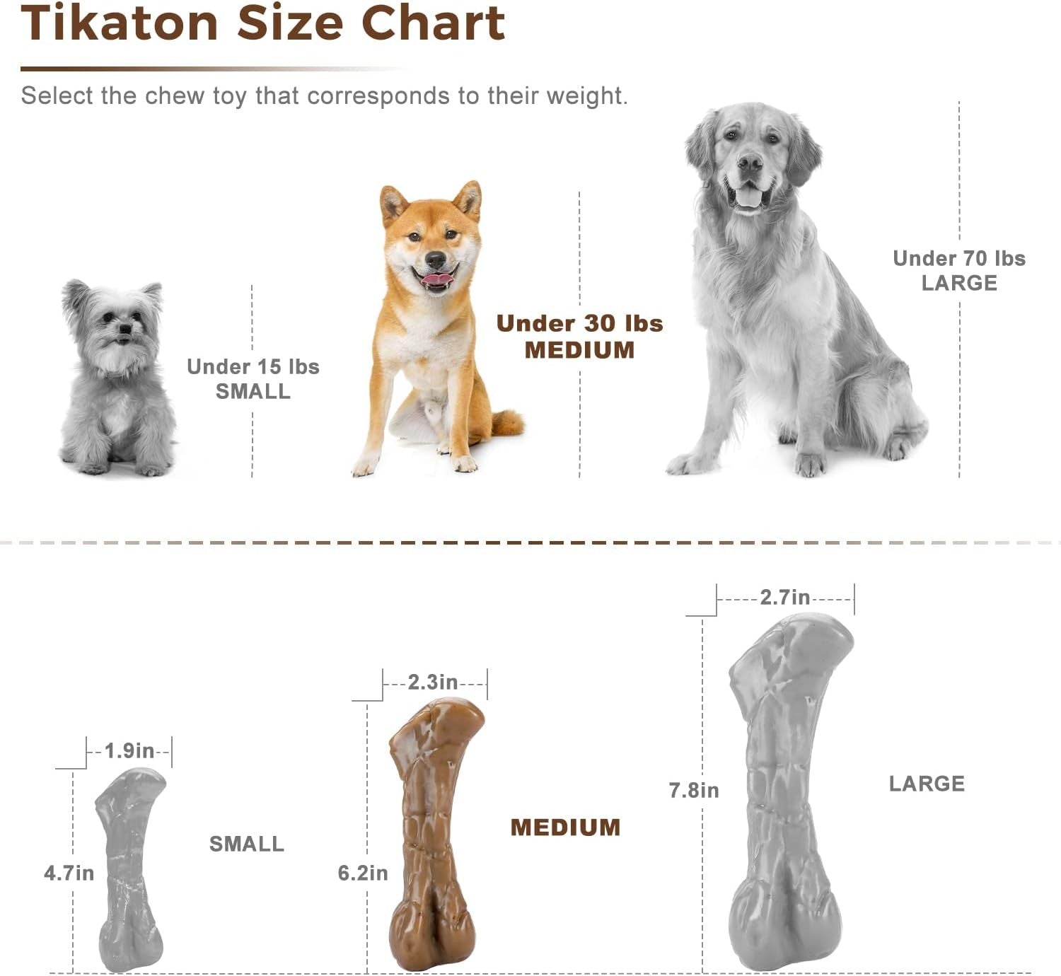 Tikaton Durable Dog Chew Toy for Aggressive Chewers Dog Toys ForRelease Pressure