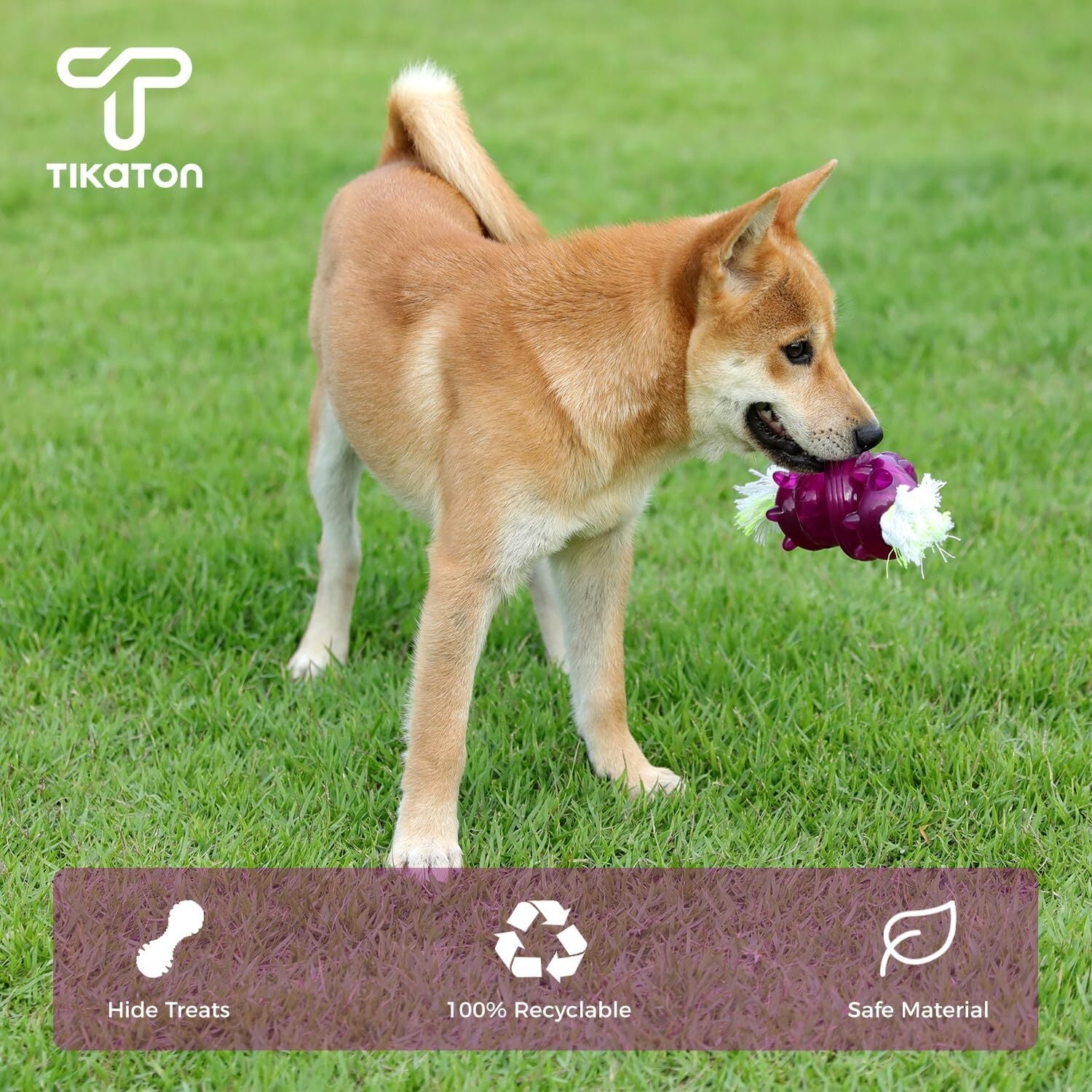 Tikaton Interactive Treat Dispensing Tough Durable Dog Puzzle Toy TrainingFeeder