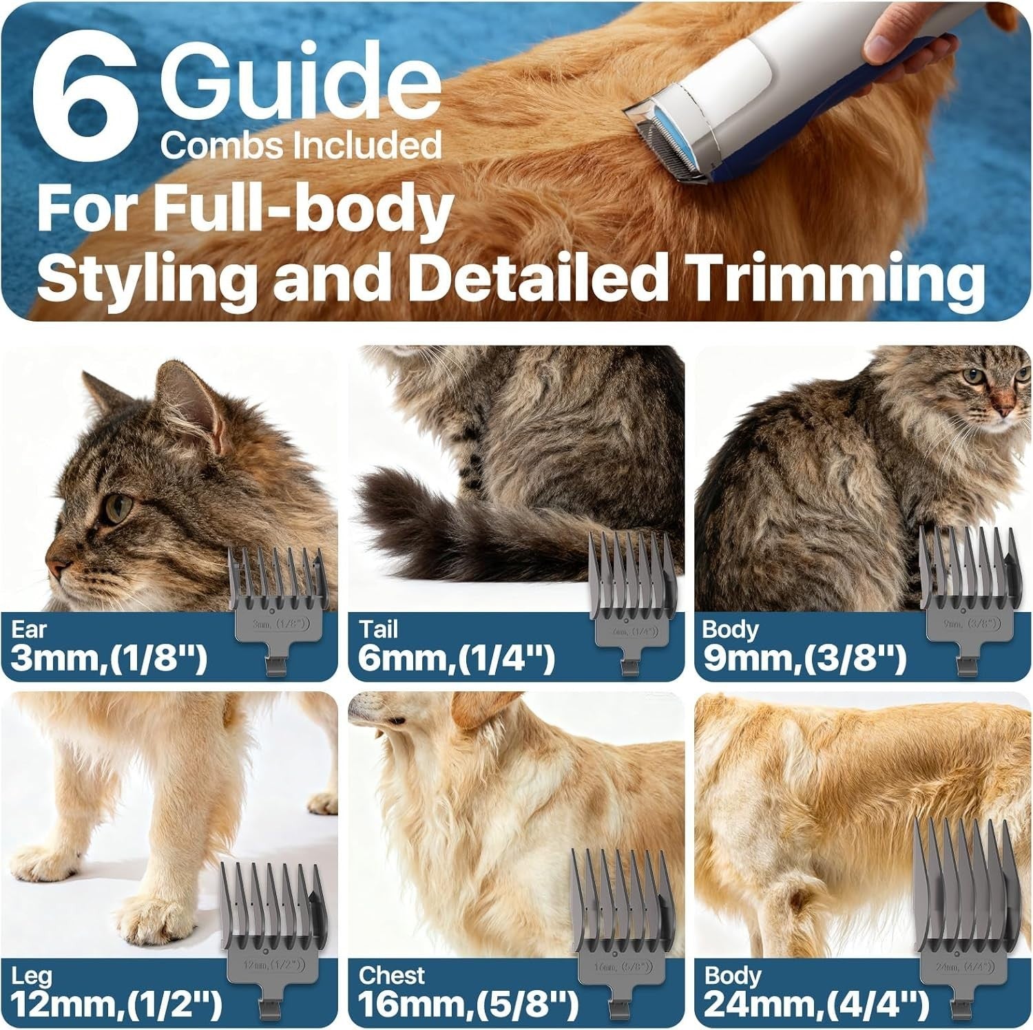 Dog Grooming Kit with Vacuum, 15000Pa Pet Hair Clipper and Shedding Brush, 50dB
