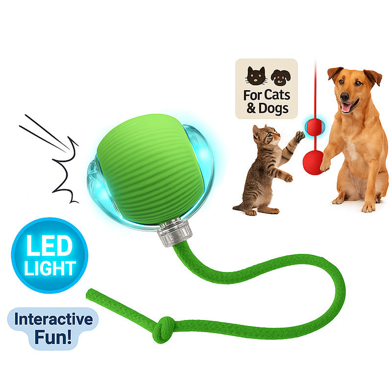 2Pcs Automatic Rolling Ball Smart Cat Dog Toy Electric Pet Self-moving Kitten