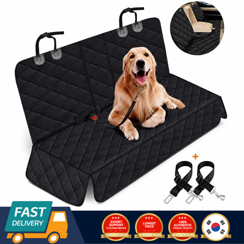 Rear Seat Cover Hammock Waterproof For Dog Pet Car Truck Black Back Mat
