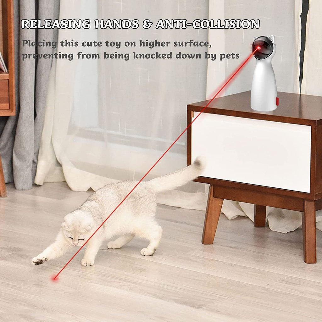 Automatic Cat Laser Toy Interactive Cat Toys for Indoor Cats/Kitty/Dogs white