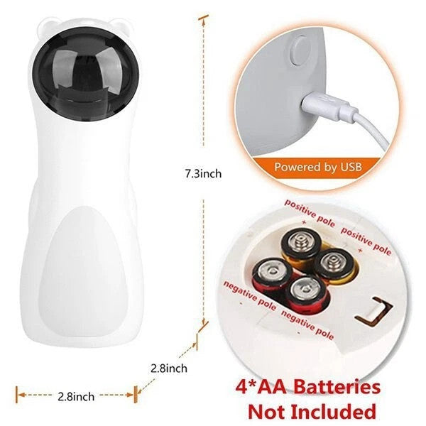 Automatic Cat Laser Toy Interactive Cat Toys for Indoor Cats/Kitty/Dogs white