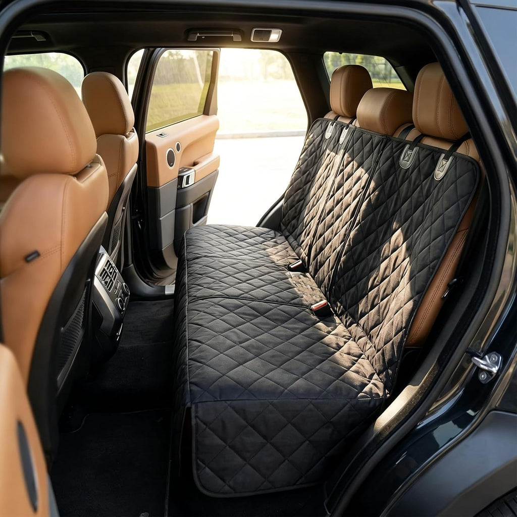 Rear Seat Cover Hammock Waterproof For Dog Pet Car Truck Black Back Mat