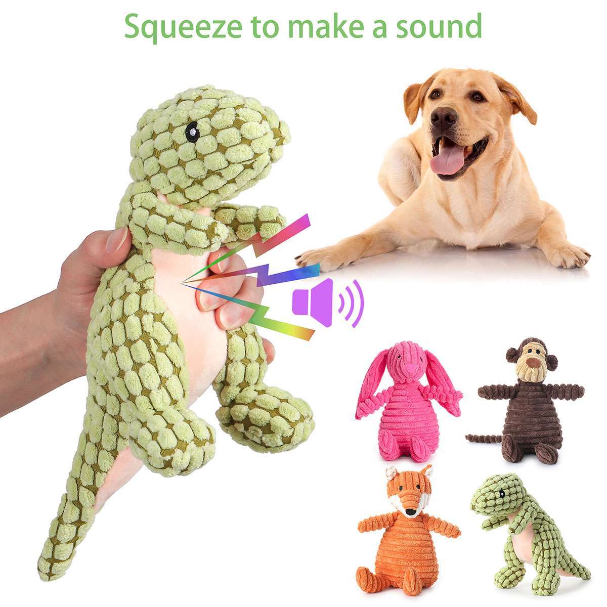 Dog Chew Toy Squeaky with Squeakers for Aggressive Chewers Durable Plush Pet Toy