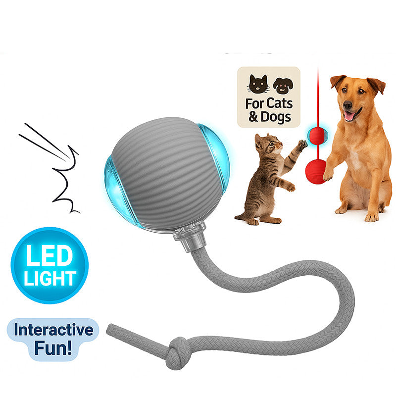 2Pcs Automatic Rolling Ball Smart Cat Dog Toy Electric Pet Self-moving Kitten