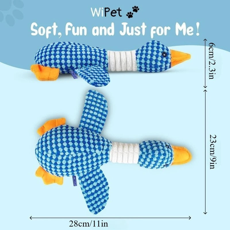 Indestructible Dog Toys for Aggressive Chewers Squeaky Plush Duck Pet Chew Toy