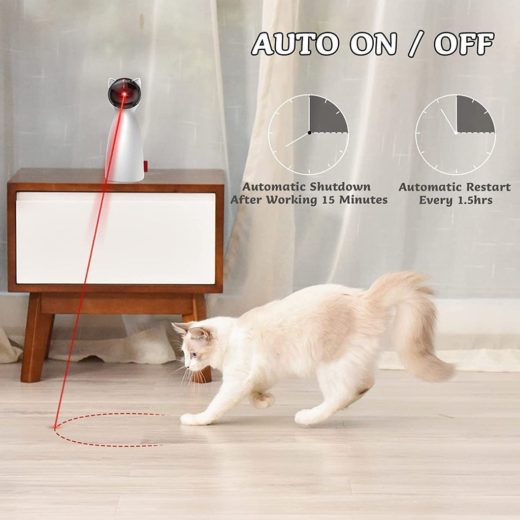 Automatic Cat Laser Toy Interactive Cat Toys for Indoor Cats/Kitty/Dogs white