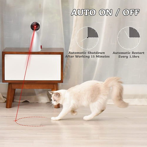 Automatic Cat Laser Toy Interactive Cat Toys for Indoor Cats/Kitty/Dogs white