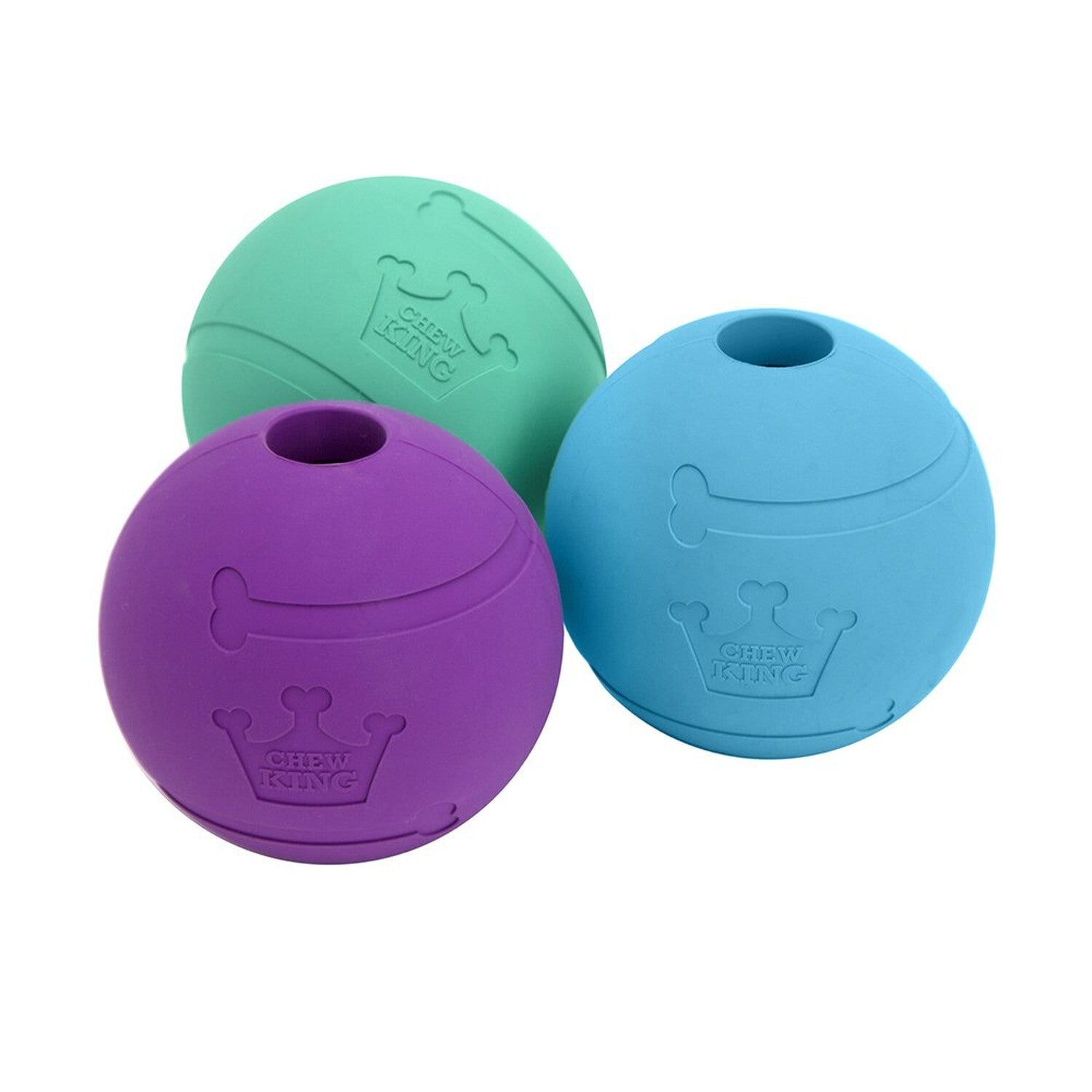 Chew King Fetch Balls Extremely Durable Natural Rubber Toy 3 inch Balls (CM-0...