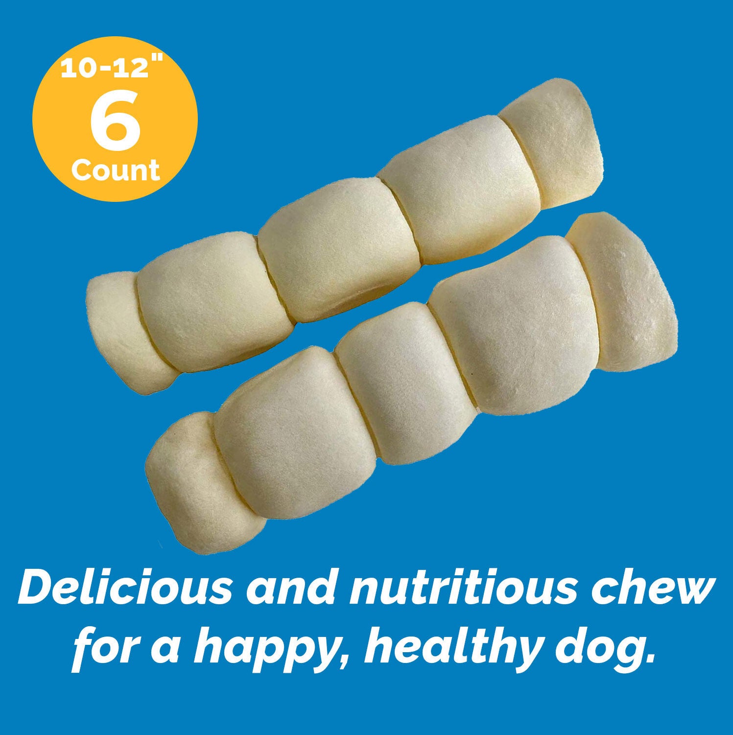 Beef Cheek Roll Chew for dogs 10 -12 inches All Natural Dog Rolls (6 Count)