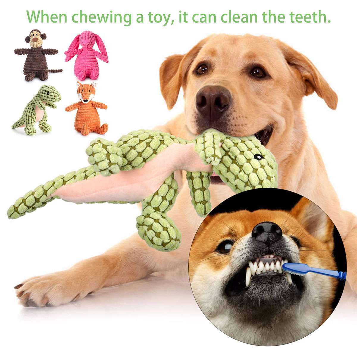 Dog Chew Toy Squeaky with Squeakers for Aggressive Chewers Durable Plush Pet Toy