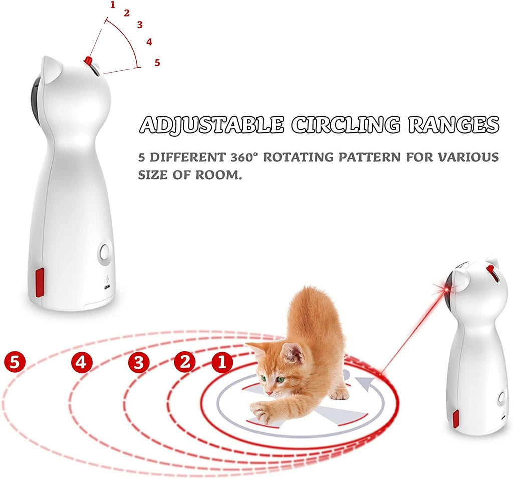 Automatic Cat Laser Toy Interactive Cat Toys for Indoor Cats/Kitty/Dogs white