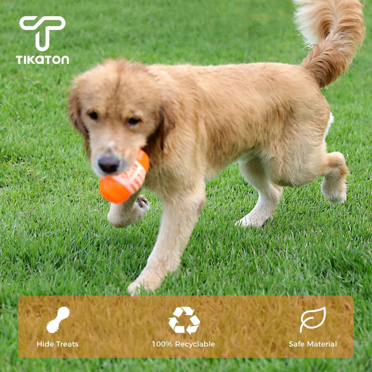 Tikaton Interactive Treat Dispensing Tough Durable Dog Puzzle Toy TrainingFeeder