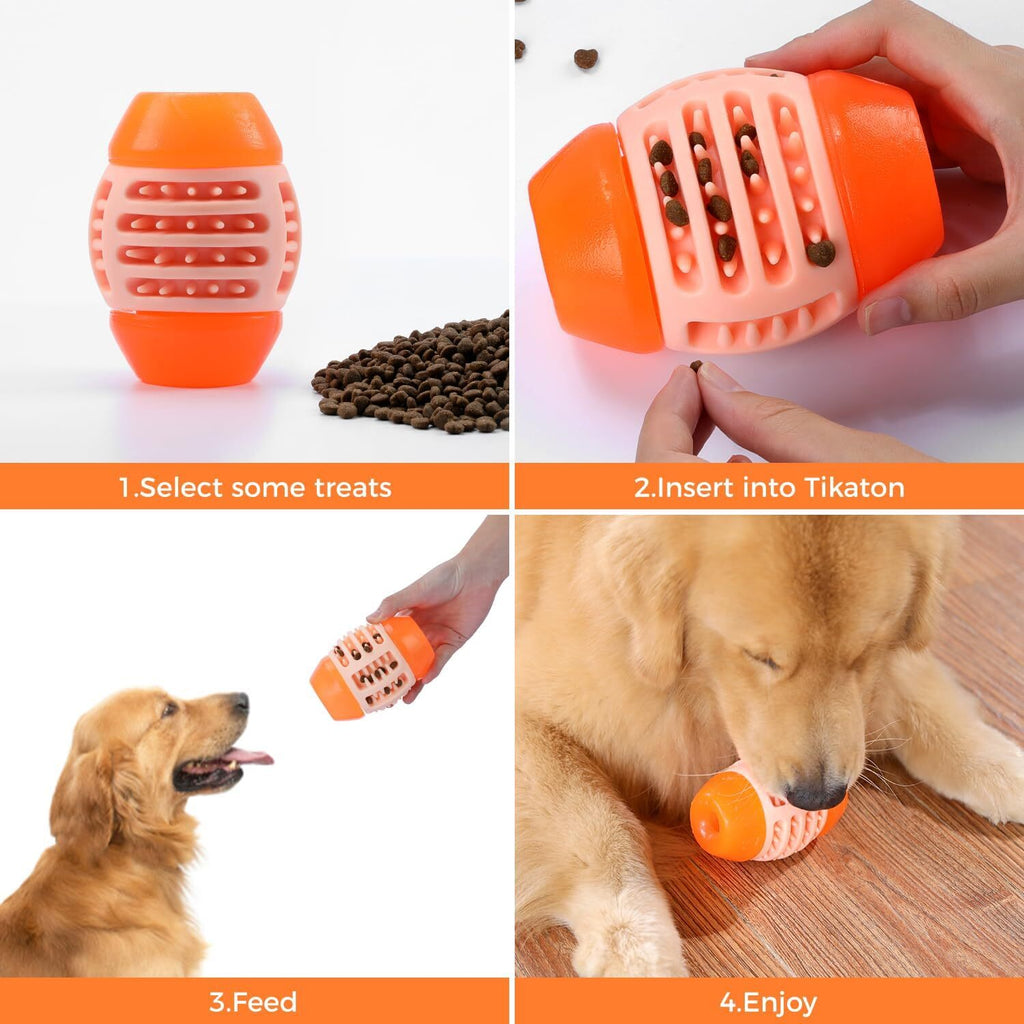 Tikaton Interactive Treat Dispensing Tough Durable Dog Puzzle Toy TrainingFeeder