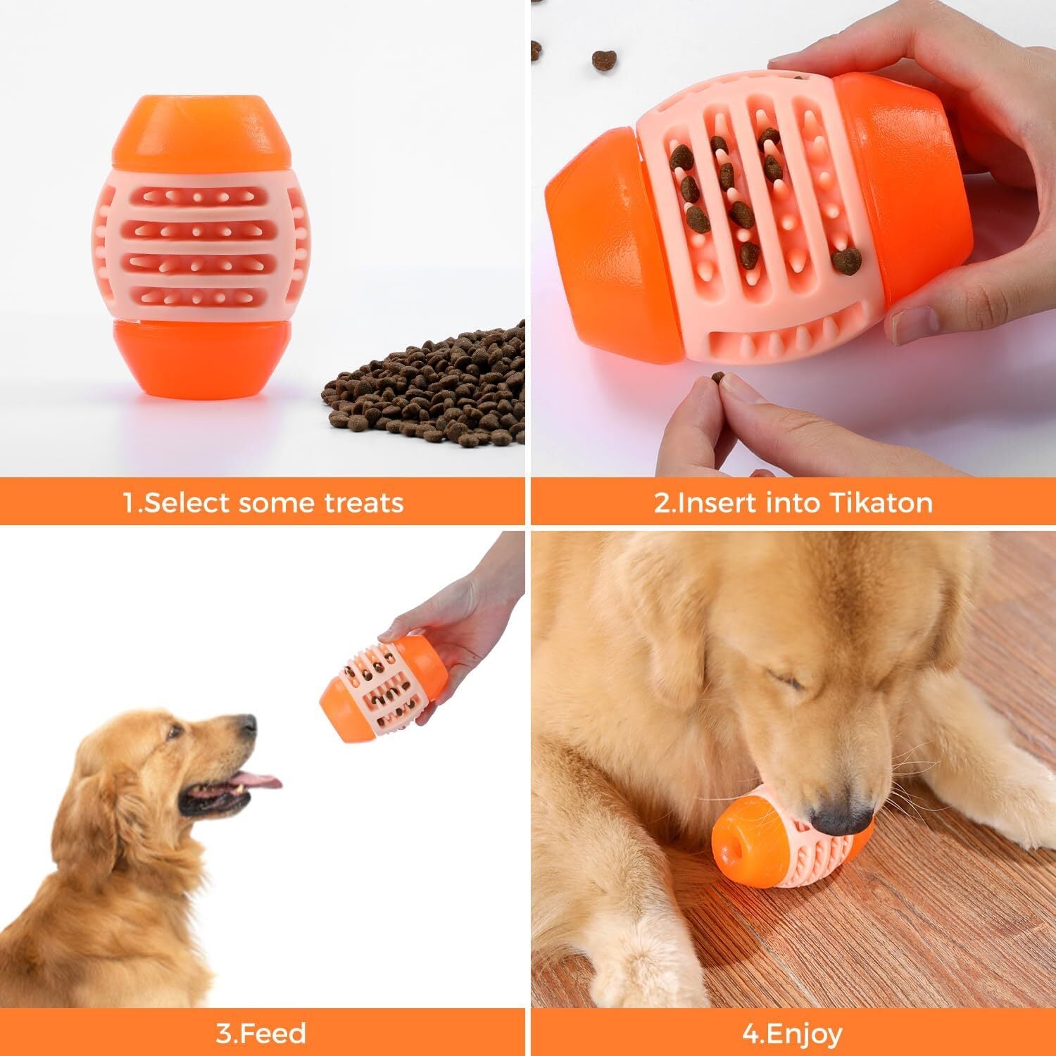 Tikaton Interactive Treat Dispensing Tough Durable Dog Puzzle Toy TrainingFeeder
