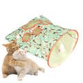 Cat Tunnel Toy Bags Little Mouse 3 Ball Crinkle Sack Portable Cave Green