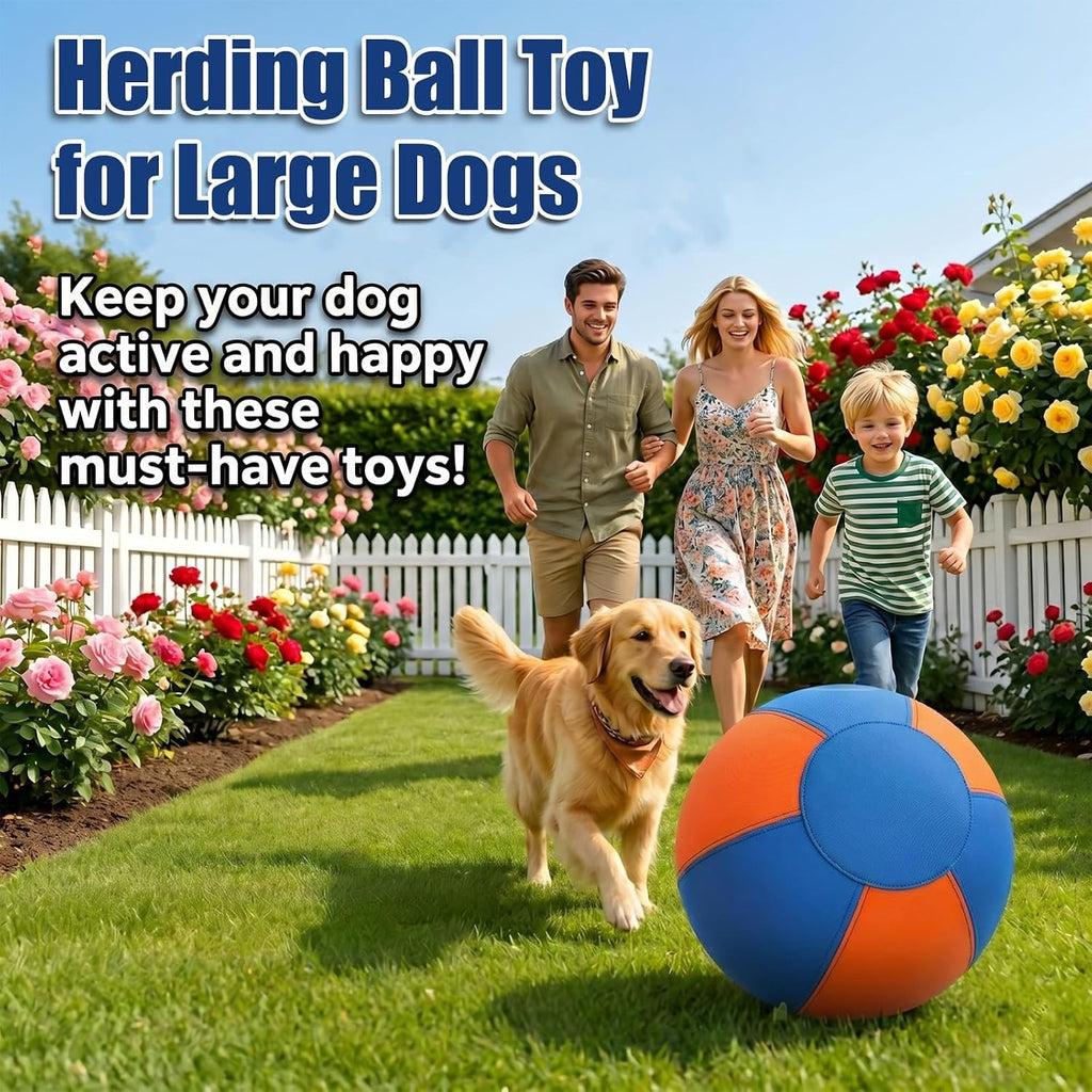 Heavy-Duty Herding Ball for Medium & Large Dogs, Perfect for Pushing & Chasing