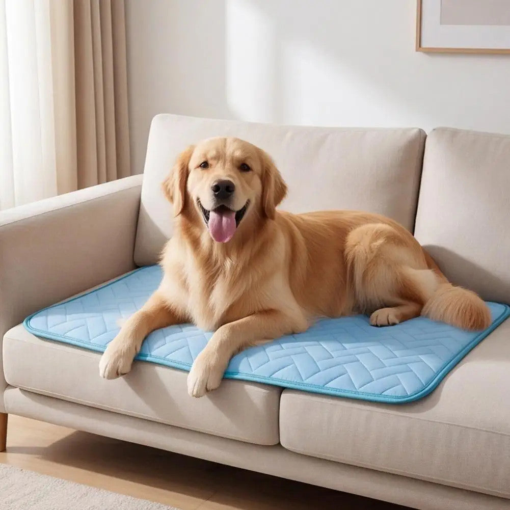 Pet Cooling Mat Ice Silk Breathable Washable Dog Cat Summer Cool Pad Bed S M L