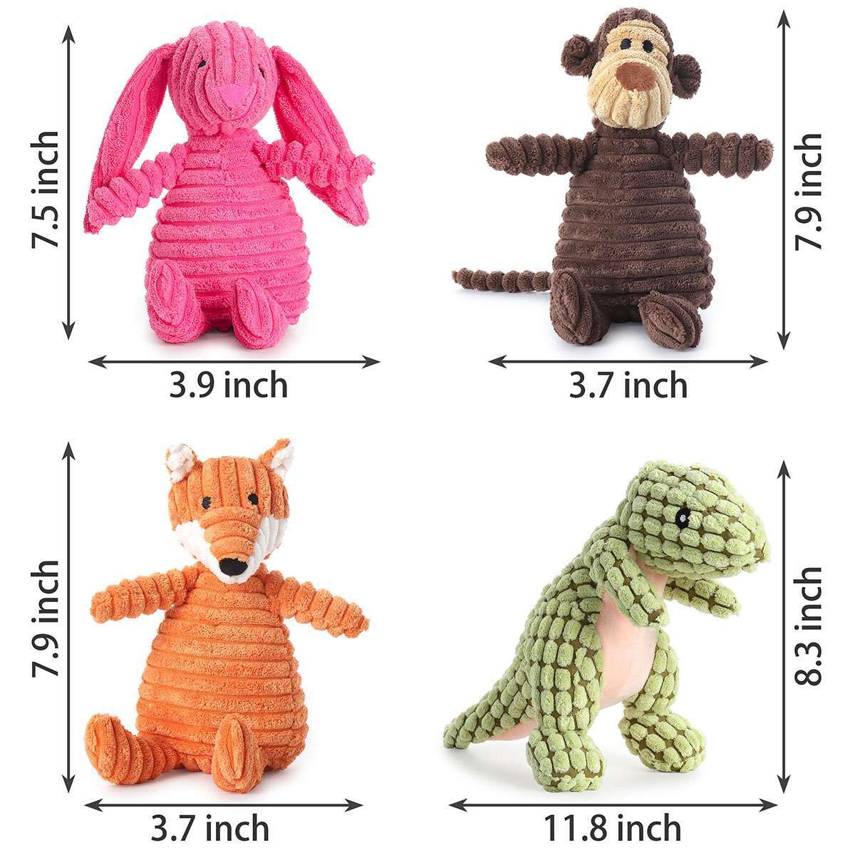 Dog Chew Toy Squeaky with Squeakers for Aggressive Chewers Durable Plush Pet Toy