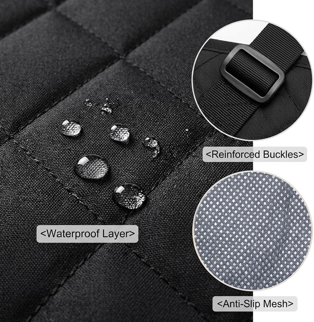 Rear Seat Cover Hammock Waterproof For Dog Pet Car Truck Black Back Mat