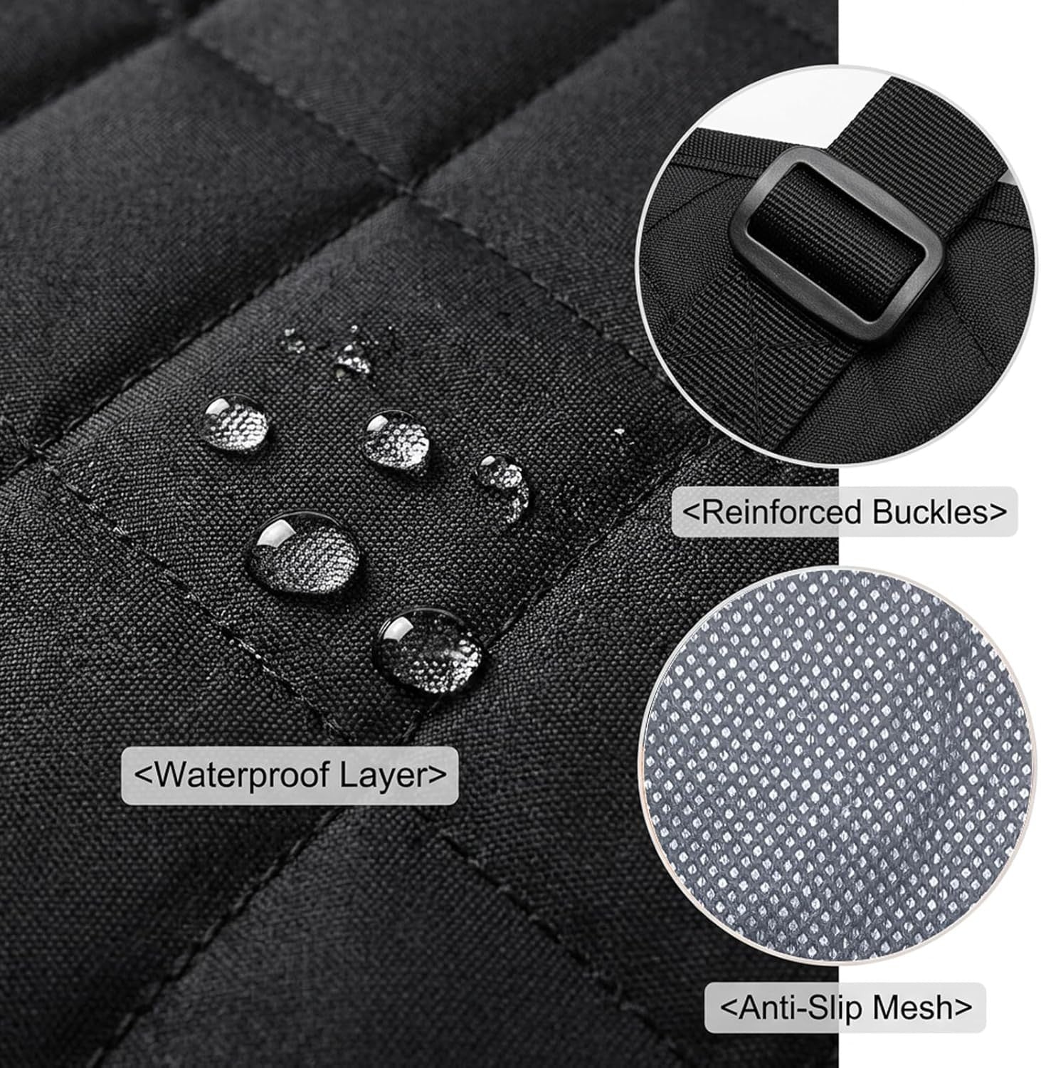 Rear Seat Cover Hammock Waterproof For Dog Pet Car Truck Black Back Mat