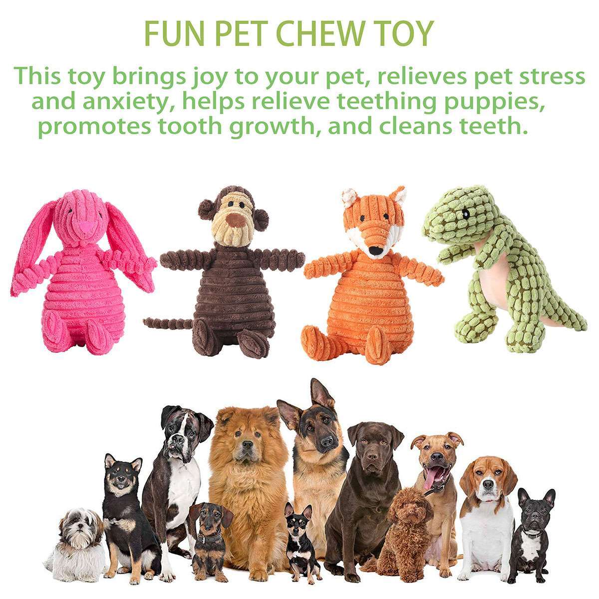 Dog Chew Toy Squeaky with Squeakers for Aggressive Chewers Durable Plush Pet Toy