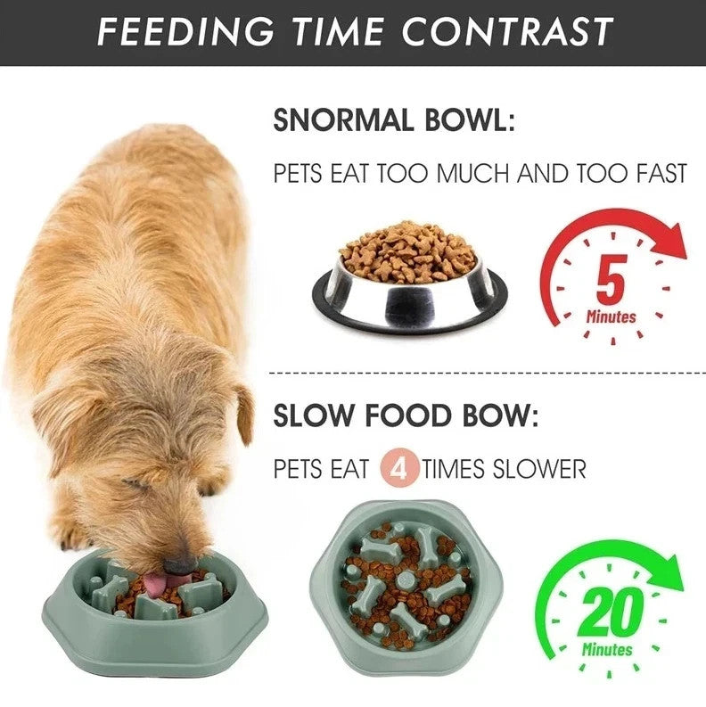 1 pc Slow Feeder Dog Bowl Anti-Slip Puzzle Dish for Small Medium Dogs**